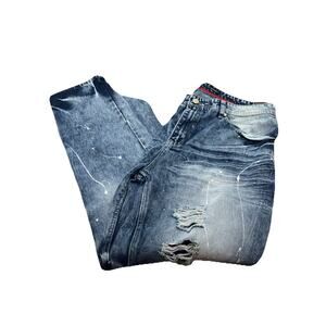 SWITCH Remarkable Slim Taper Fit Men's 42x34 Distressed Rips/ Paint Jeans. {TT}.
